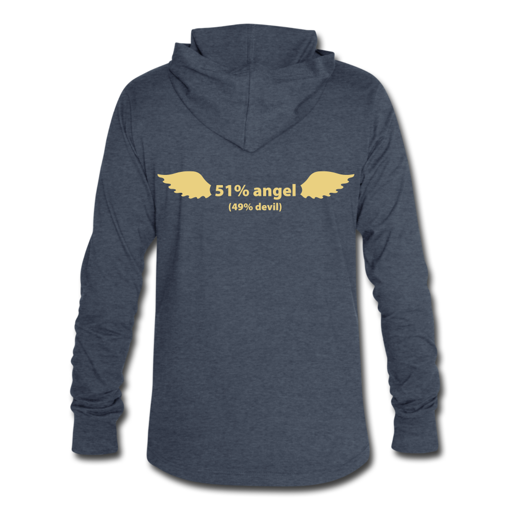 Camiseta con capucha triblend unisex"Lizard" - heather blue