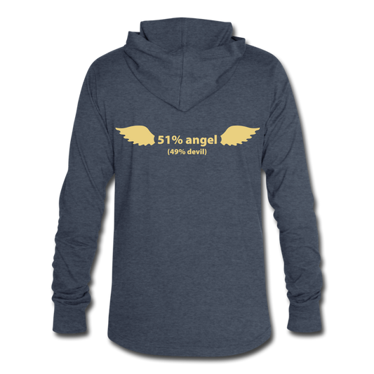 Camiseta con capucha triblend unisex"Lizard" - heather blue