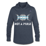 Camiseta con capucha triblend unisex"Not a Phase Bisexual" - heather blue