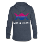 Camiseta con capucha triblend unisex"Not a Phase Bisexual" - heather blue