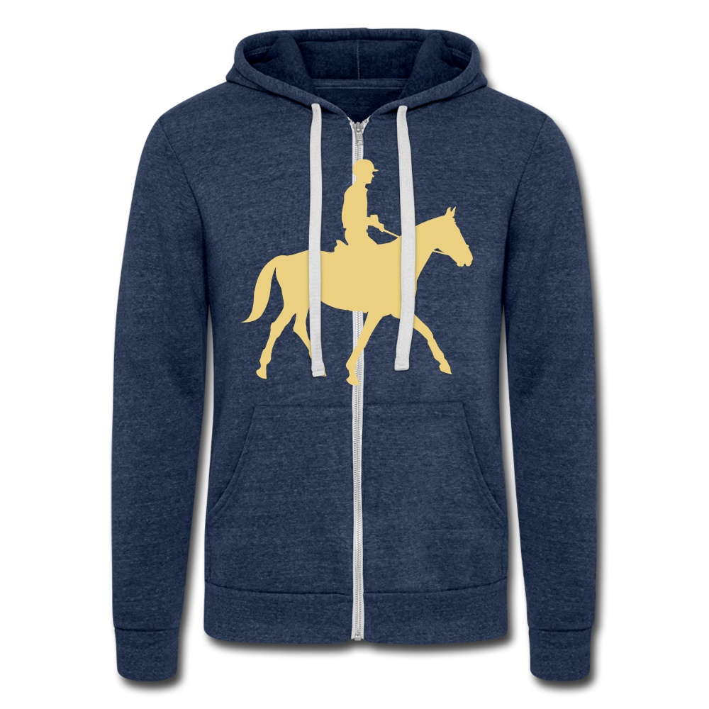 Chaqueta con capucha Tri-Blend unisex de Bella + Canvas"horse rider" - heather navy