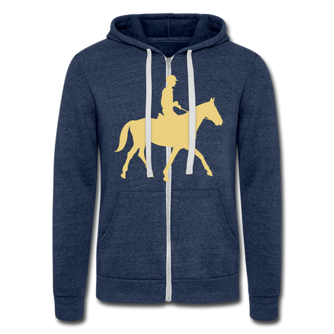 Chaqueta con capucha Tri-Blend unisex de Bella + Canvas"horse rider" - heather navy