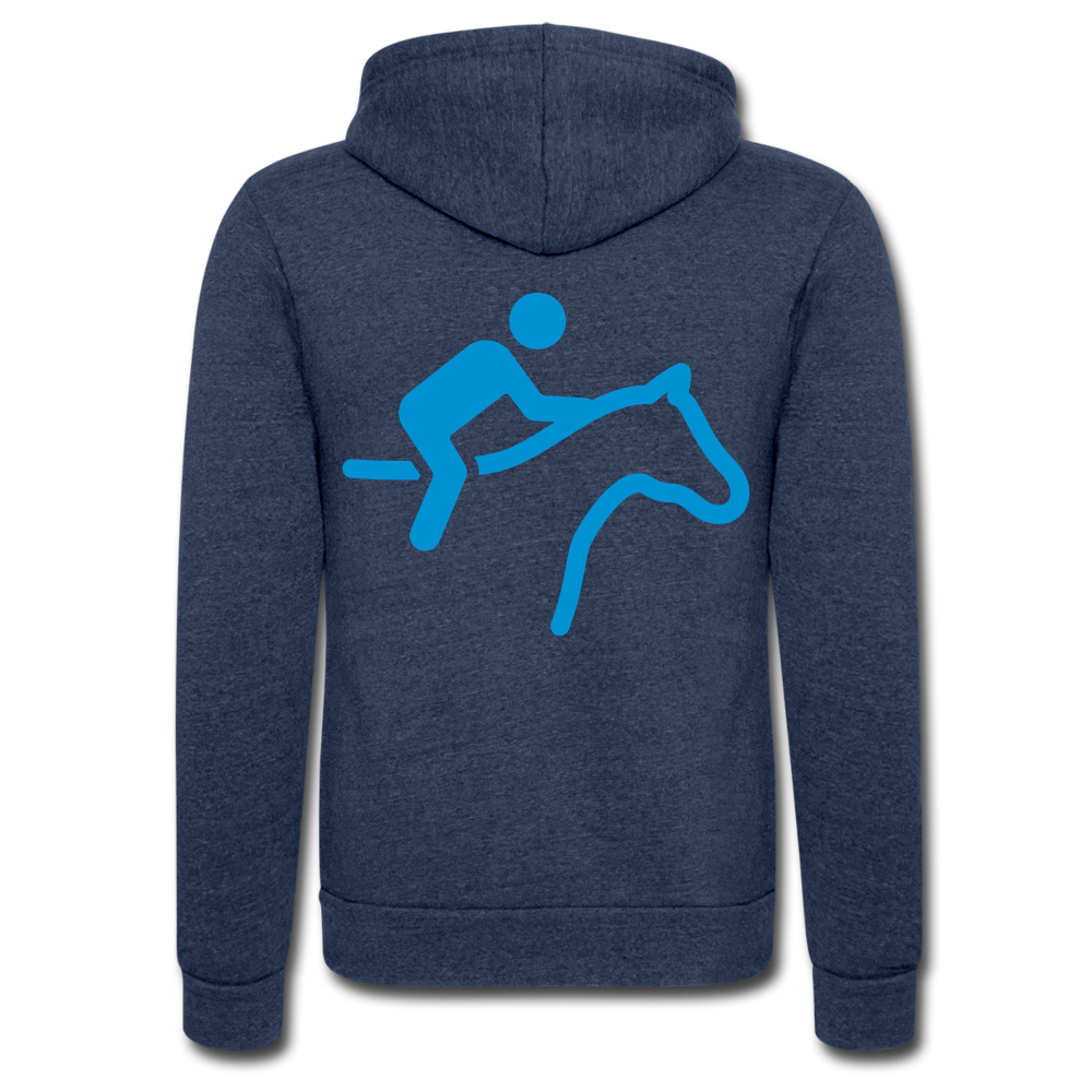 Chaqueta con capucha Tri-Blend unisex de Bella + Canvas"horse rider" - heather navy