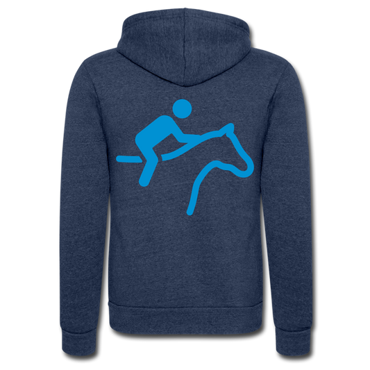 Chaqueta con capucha Tri-Blend unisex de Bella + Canvas"horse rider" - heather navy