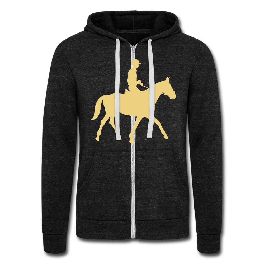 Chaqueta con capucha Tri-Blend unisex de Bella + Canvas"horse rider" - charcoal grey