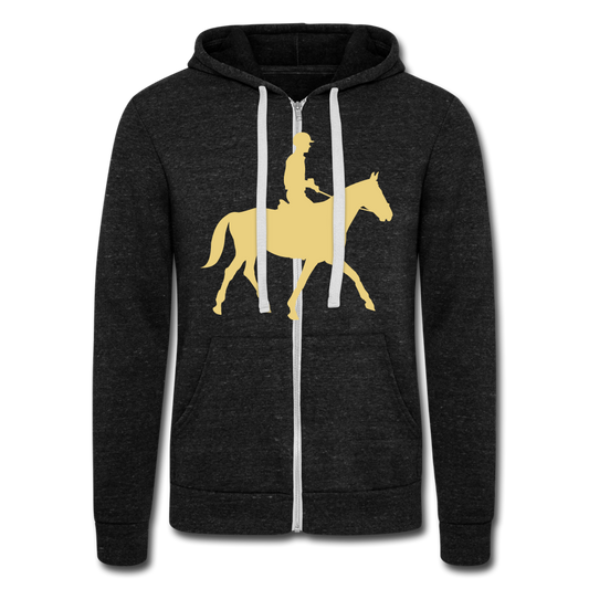 Chaqueta con capucha Tri-Blend unisex de Bella + Canvas"horse rider" - charcoal grey