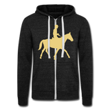 Chaqueta con capucha Tri-Blend unisex de Bella + Canvas"horse rider" - charcoal grey