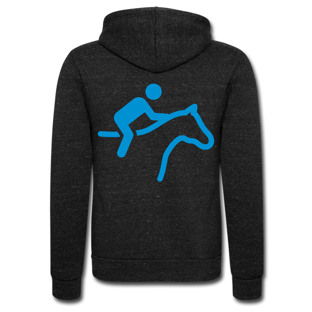 Chaqueta con capucha Tri-Blend unisex de Bella + Canvas"horse rider" - charcoal grey