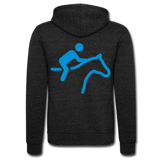Chaqueta con capucha Tri-Blend unisex de Bella + Canvas"horse rider" - charcoal grey