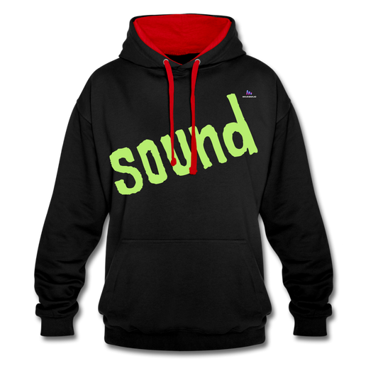 Sudadera con capucha en contraste"note clef" - black/red