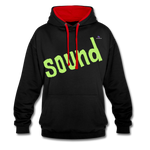 Sudadera con capucha en contraste"note clef" - black/red