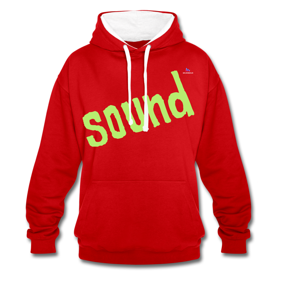 Sudadera con capucha en contraste"note clef" - red/white