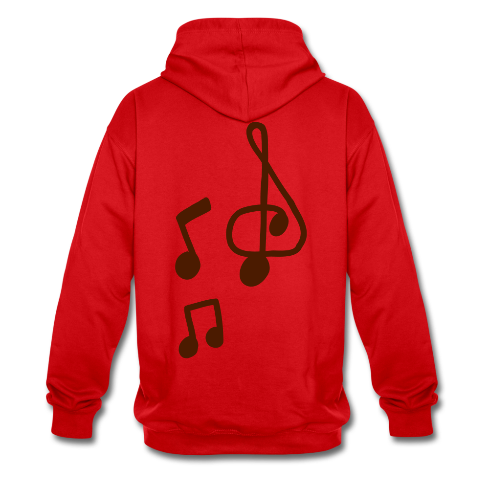 Sudadera con capucha en contraste"note clef" - red/white