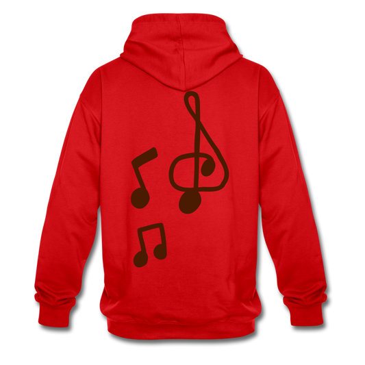 Sudadera con capucha en contraste"note clef" - red/white