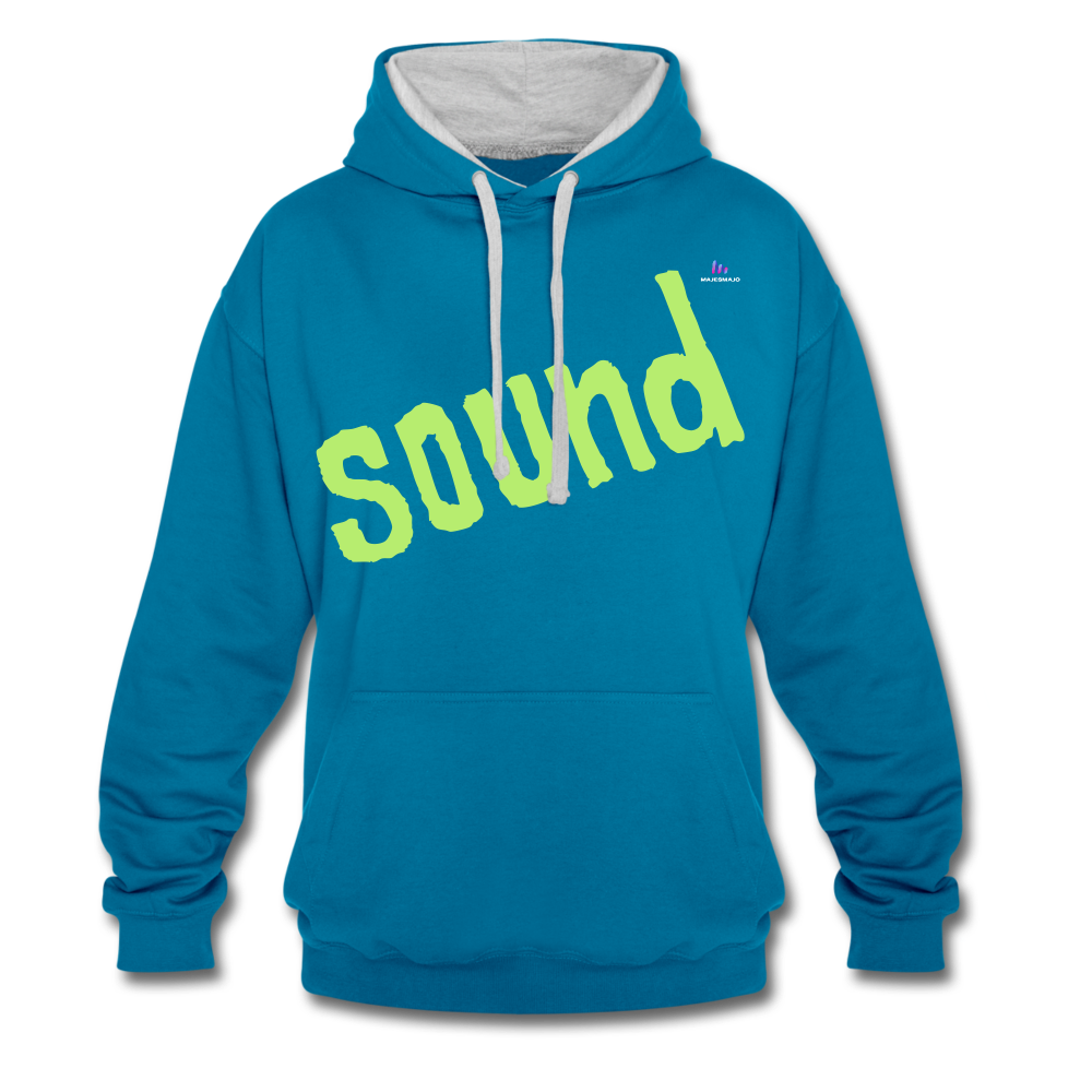 Sudadera con capucha en contraste"note clef" - peacock blue/heather grey