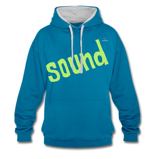 Sudadera con capucha en contraste"note clef" - peacock blue/heather grey