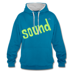 Sudadera con capucha en contraste"note clef" - peacock blue/heather grey