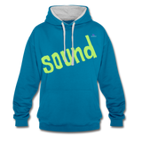 Sudadera con capucha en contraste"note clef" - peacock blue/heather grey