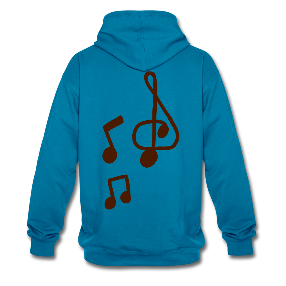 Sudadera con capucha en contraste"note clef" - peacock blue/heather grey