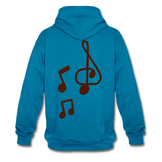 Sudadera con capucha en contraste"note clef" - peacock blue/heather grey