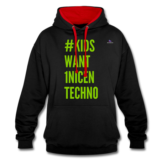 Sudadera con capucha en contraste"mittelfinger" - black/red