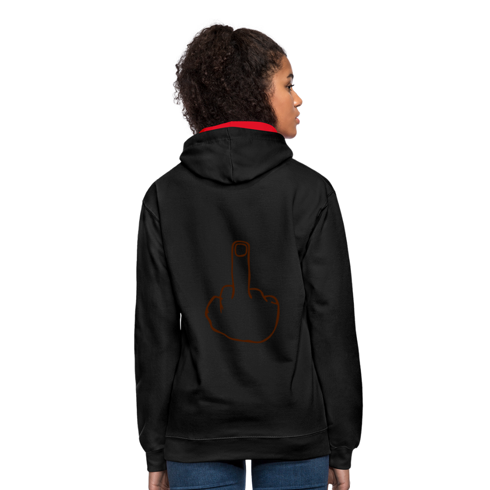 Sudadera con capucha en contraste"mittelfinger" - black/red