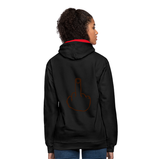 Sudadera con capucha en contraste"mittelfinger" - black/red