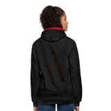 Sudadera con capucha en contraste"mittelfinger" - black/red