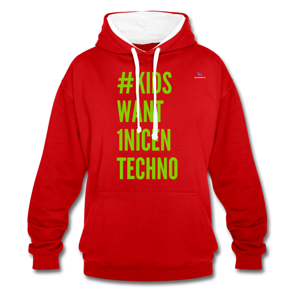 Sudadera con capucha en contraste"mittelfinger" - red/white