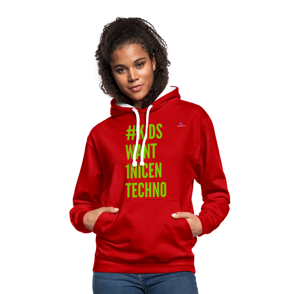 Sudadera con capucha en contraste"mittelfinger" - red/white