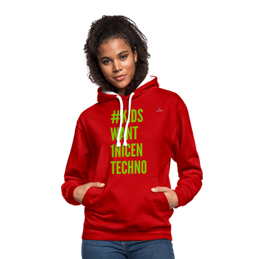 Sudadera con capucha en contraste"mittelfinger" - red/white