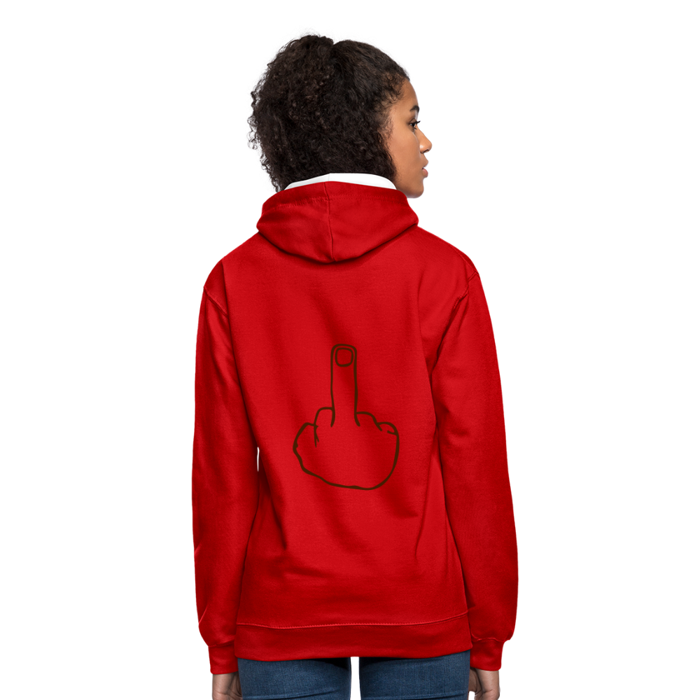 Sudadera con capucha en contraste"mittelfinger" - red/white