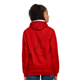 Sudadera con capucha en contraste"mittelfinger" - red/white