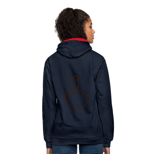 Sudadera con capucha en contraste"mittelfinger" - navy/red