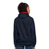 Sudadera con capucha en contraste"mittelfinger" - navy/red