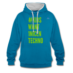 Sudadera con capucha en contraste"mittelfinger" - peacock blue/heather grey