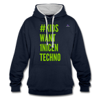 Sudadera con capucha en contraste"mittelfinger" - navy/heather grey