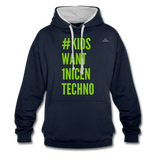 Sudadera con capucha en contraste"mittelfinger" - navy/heather grey