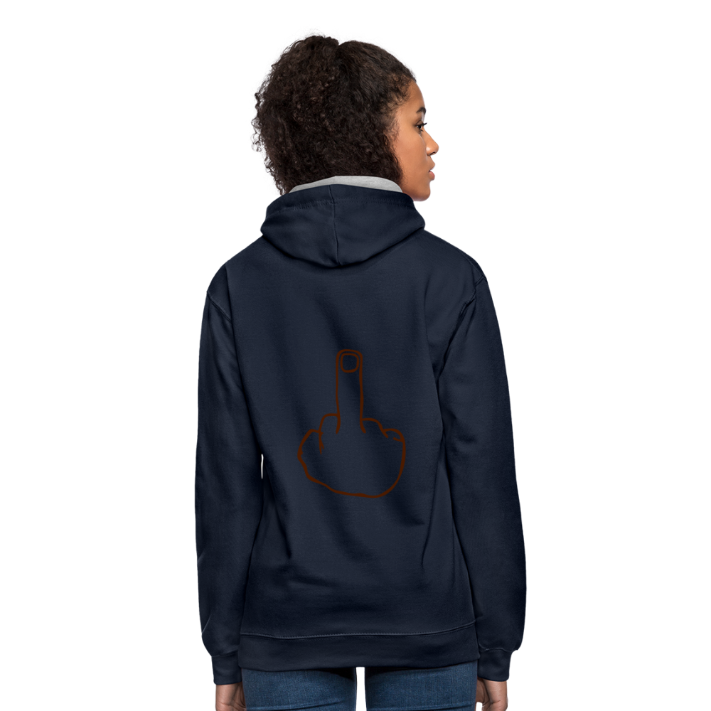 Sudadera con capucha en contraste"mittelfinger" - navy/heather grey