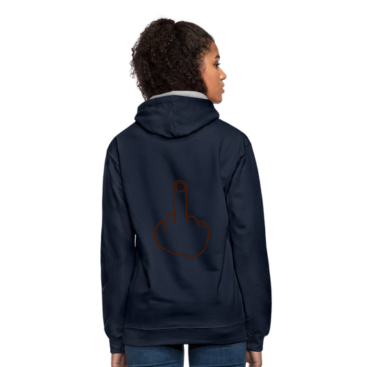 Sudadera con capucha en contraste"mittelfinger" - navy/heather grey