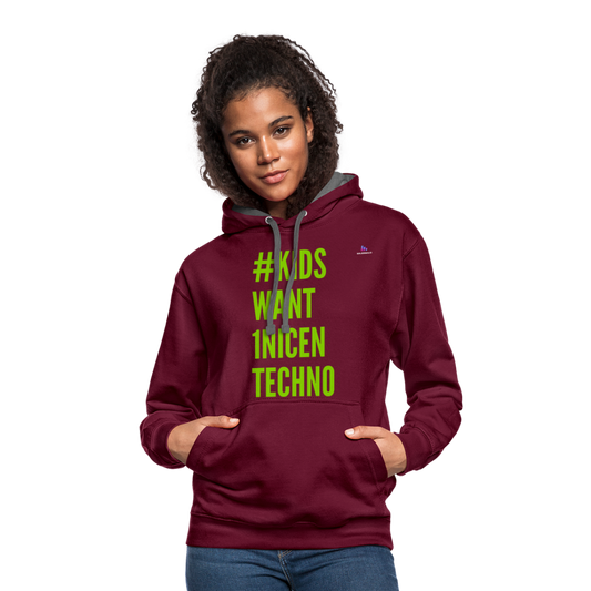 Sudadera con capucha en contraste"mittelfinger" - burgundy/charcoal