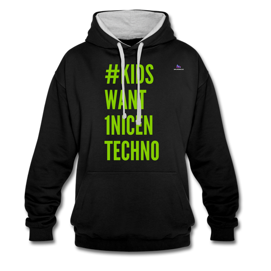 Sudadera con capucha en contraste"mittelfinger" - black/heather grey