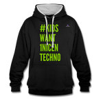 Sudadera con capucha en contraste"mittelfinger" - black/heather grey