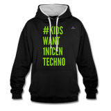 Sudadera con capucha en contraste"mittelfinger" - black/heather grey