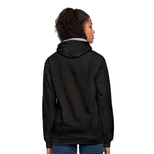 Sudadera con capucha en contraste"mittelfinger" - black/heather grey