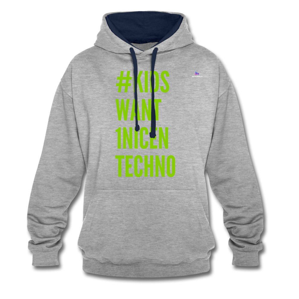 Sudadera con capucha en contraste"mittelfinger" - heather grey/navy