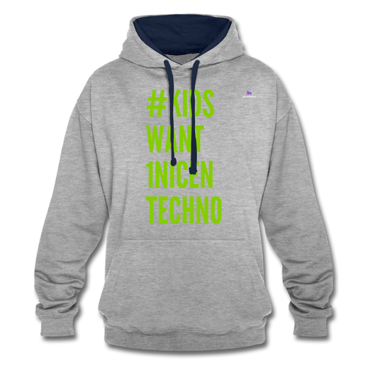 Sudadera con capucha en contraste"mittelfinger" - heather grey/navy