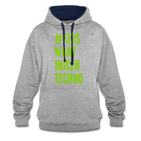 Sudadera con capucha en contraste"mittelfinger" - heather grey/navy