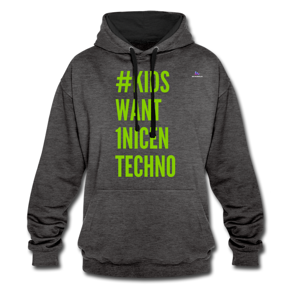 Sudadera con capucha en contraste"mittelfinger" - charcoal/black