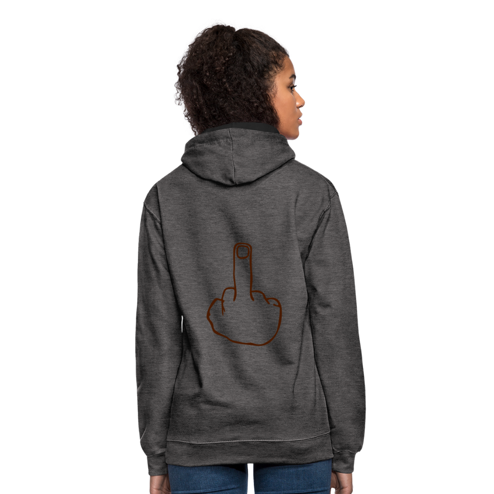 Sudadera con capucha en contraste"mittelfinger" - charcoal/black